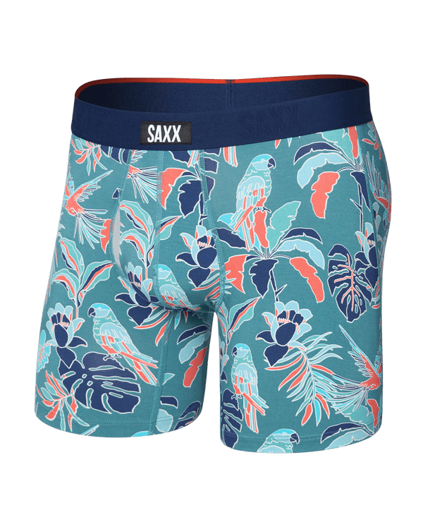 Front of  Vibe Xtra Soft Comfort Boxer Brief Fly in Island Tropics-Seascape