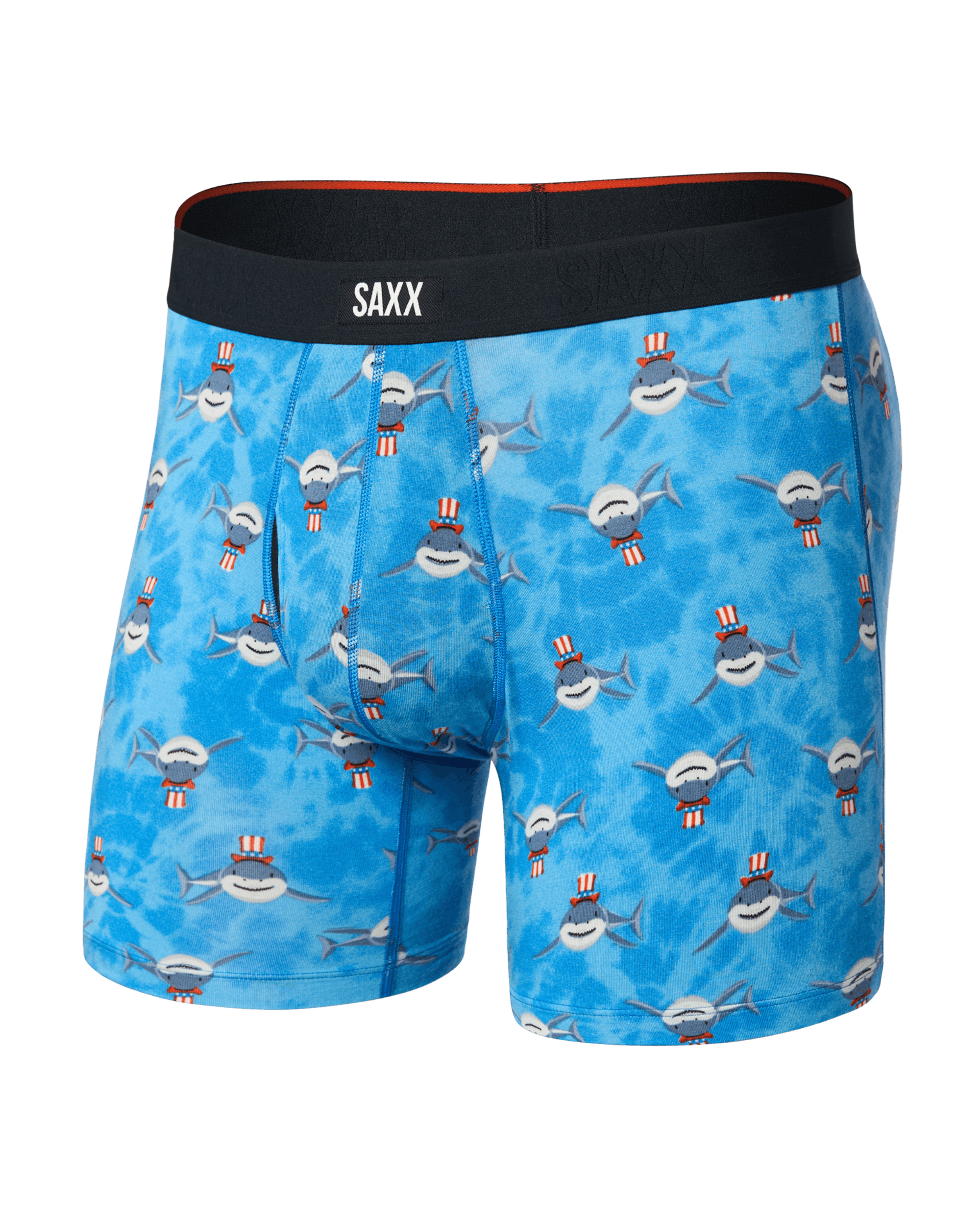 Front of Vibe Xtra Soft Comfort Boxer Brief Fly in I Want You-Bold Blue