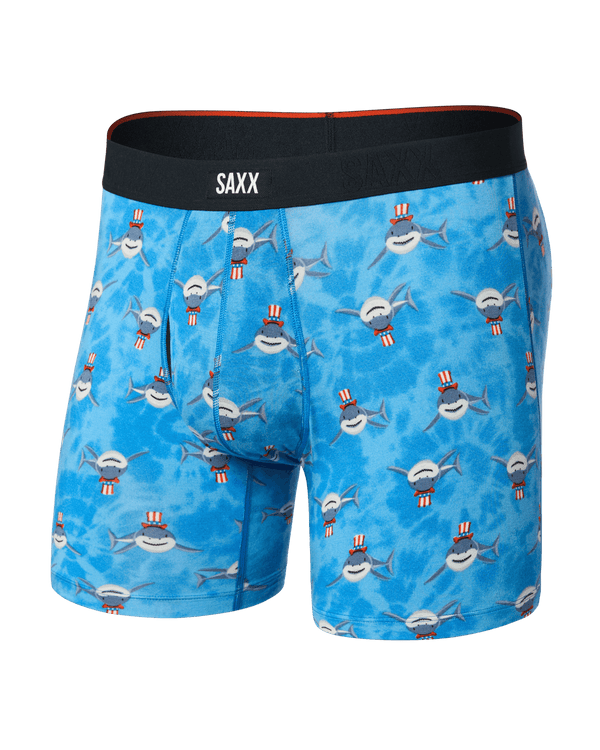 Front of Vibe Xtra Soft Comfort Boxer Brief Fly in I Want You-Bold Blue