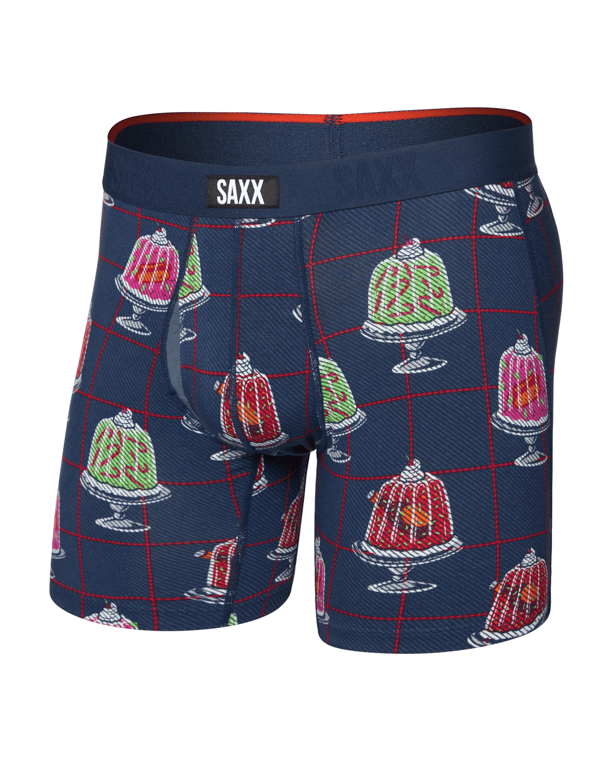 Front of Vibe Xtra Soft Comfort Boxer Brief Fly in Jiggle Bells