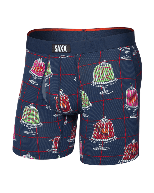 Front of Vibe Xtra Soft Comfort Boxer Brief Fly in Jiggle Bells