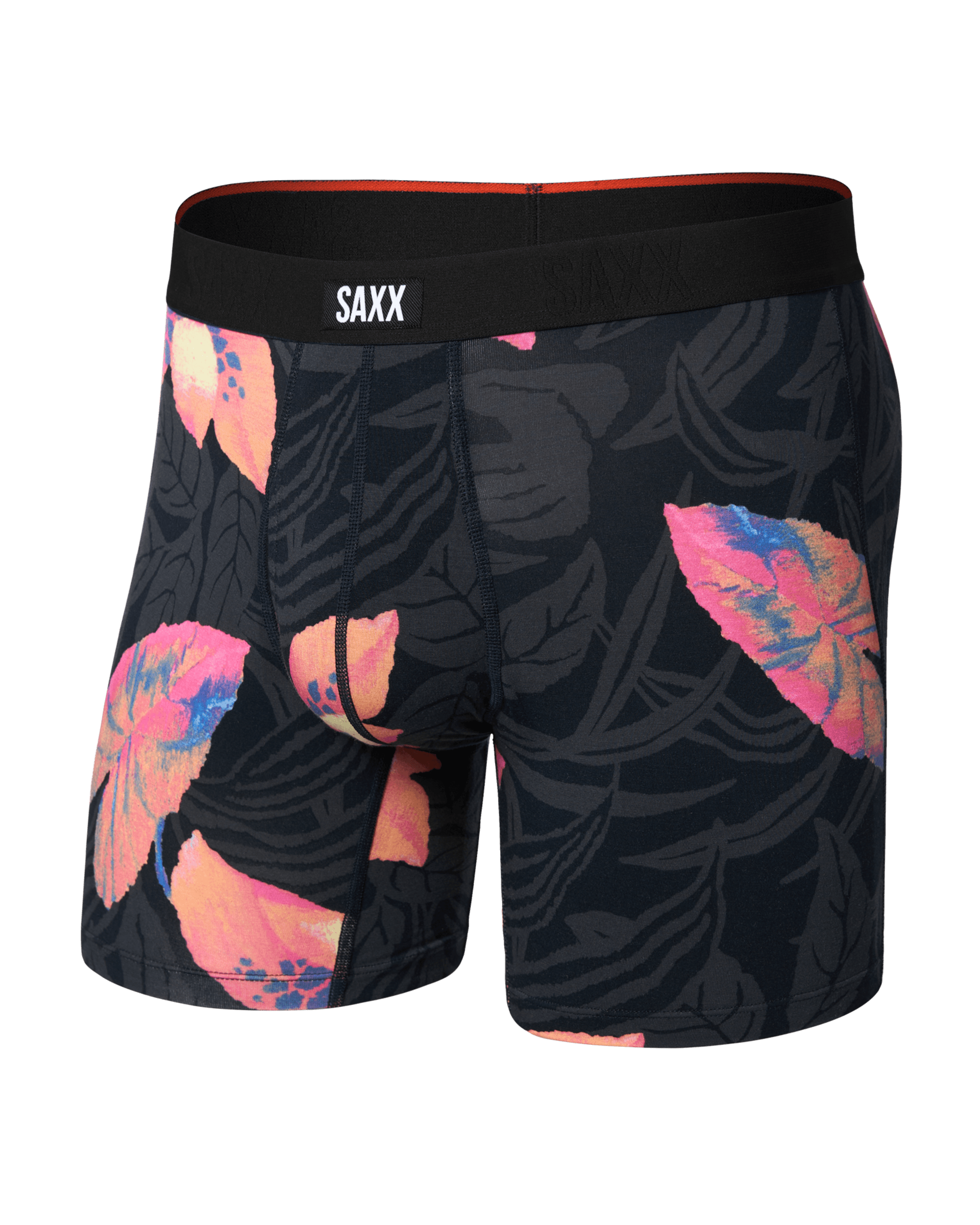 Front of Vibe Xtra Soft Comfort Boxer Brief Fly in Nocturnal Orchid-Dark Ink