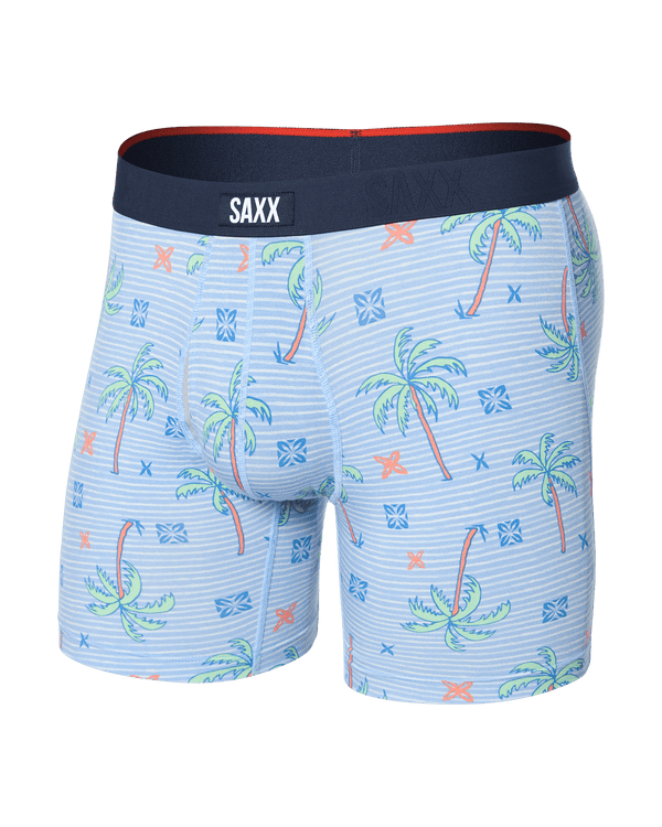Front of Vibe Xtra Boxer Brief in Palmtastic-Bel Air Blue