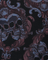 Patterned fabric with skulls and decorative elements on a dark background