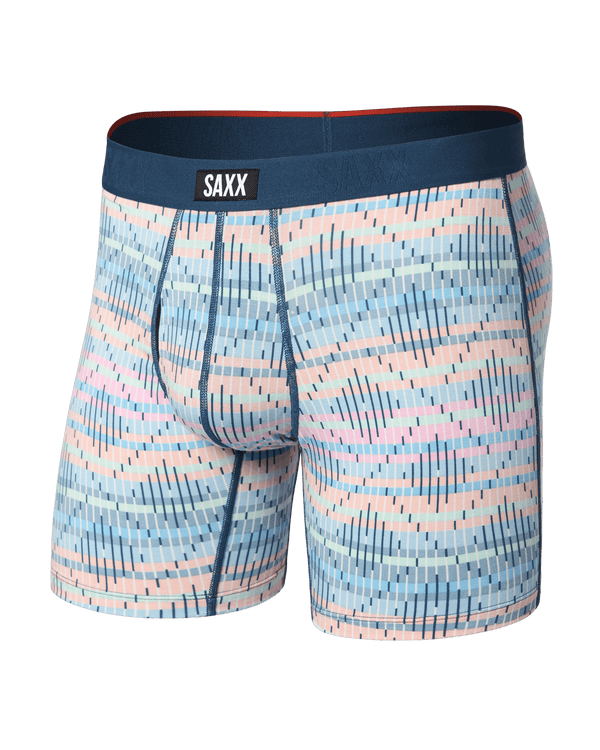 Front of Vibe Xtra Soft Comfort Boxer Brief Fly in Summer Weave-Multi