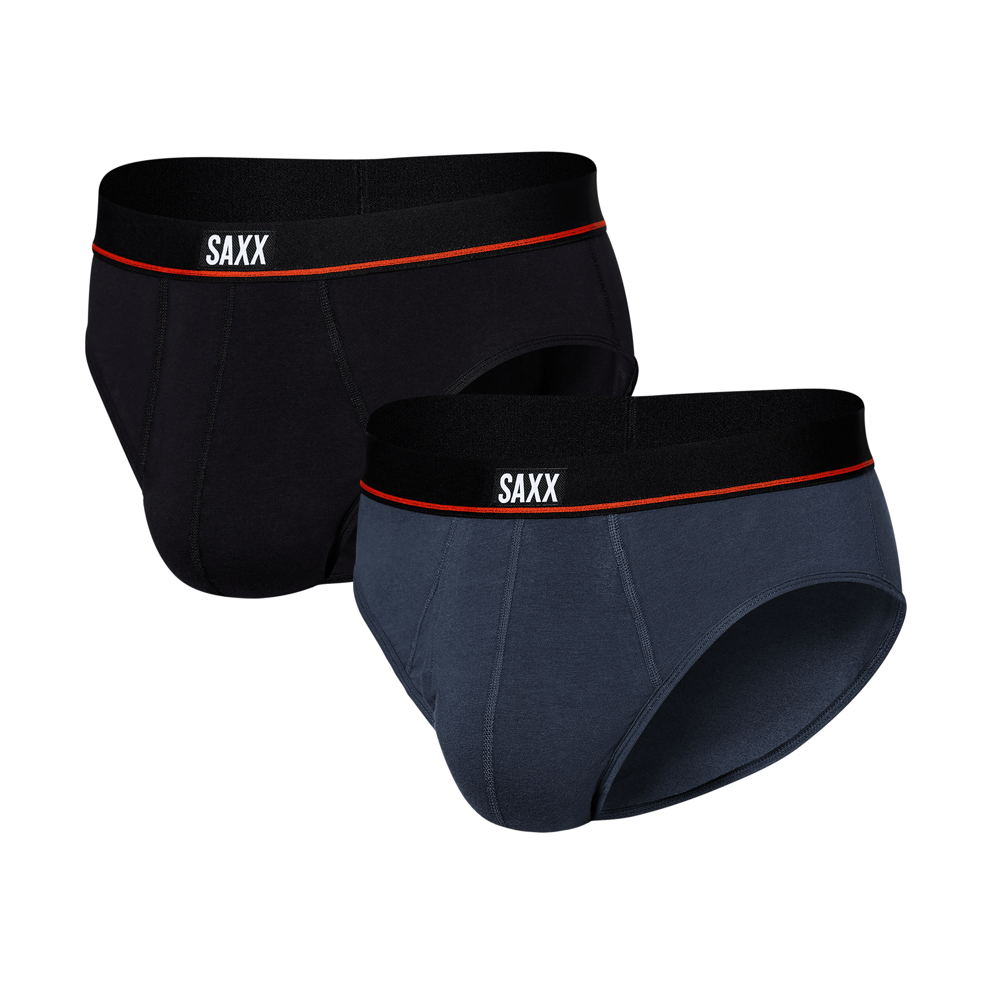 Front of Non-Stop Stretch Cotton 2-Pack Brief in Deep Navy/Black