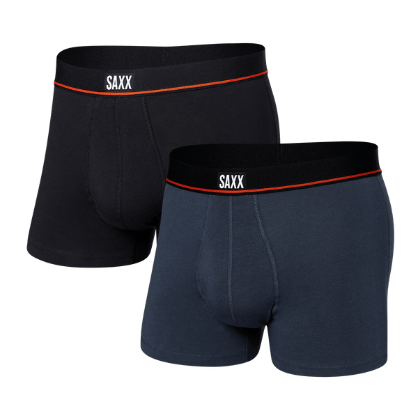 Front of Non-Stop Stretch Cotton 2-Pack Trunk in Deep Navy/Black