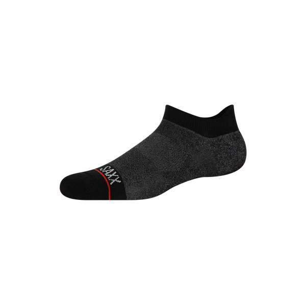 Front of Whole Package Low Show Sock in Black Heather