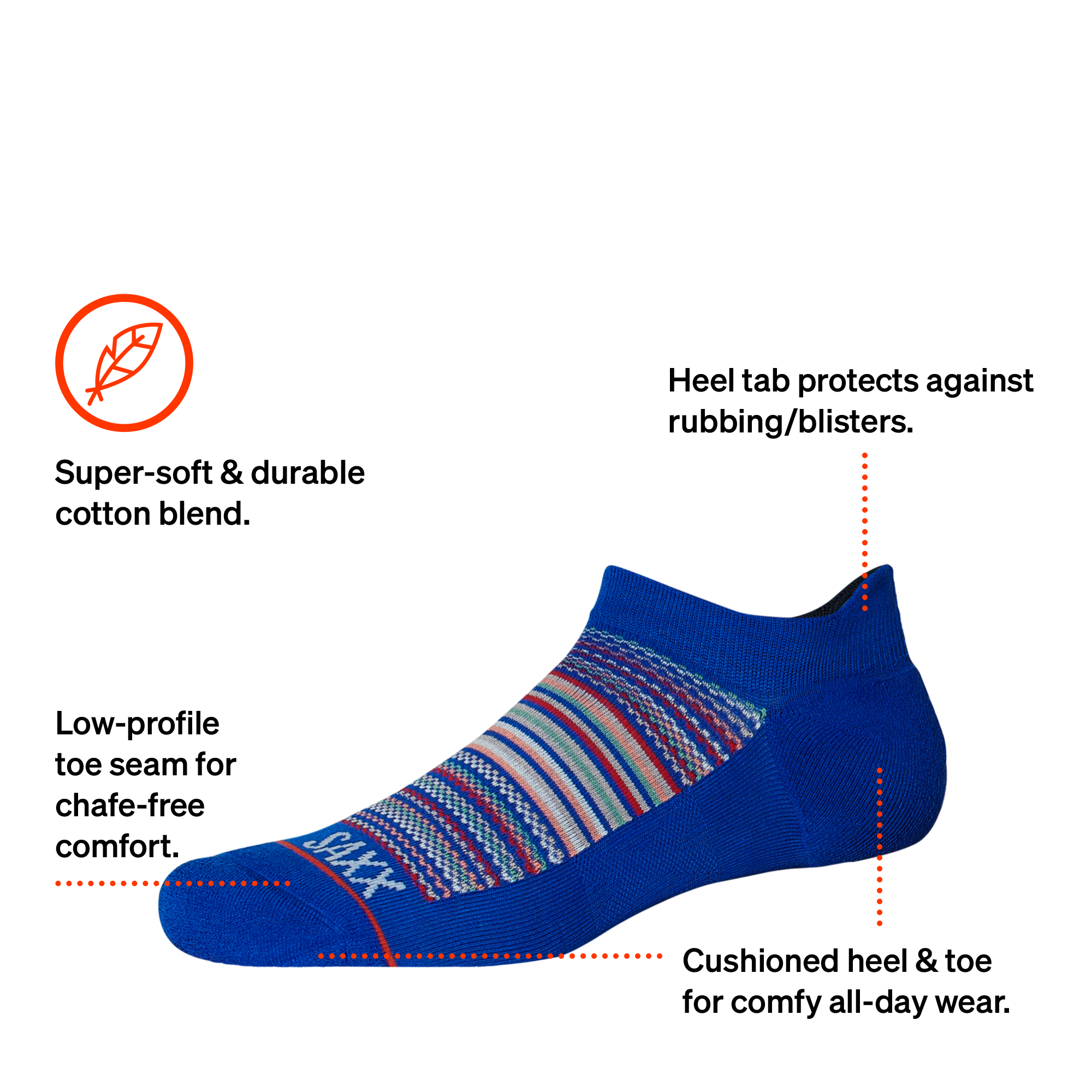 SAXX Underwear Low Show Sock technology graphic