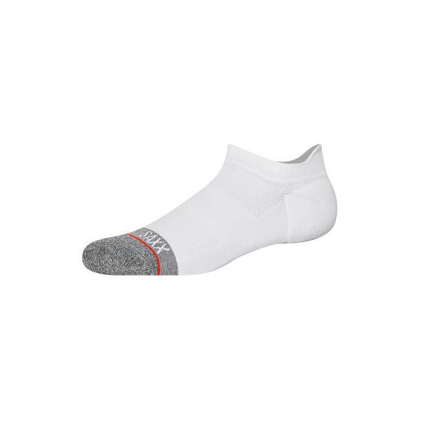 Front of Whole Package Low Show Sock in White/Grey Heather