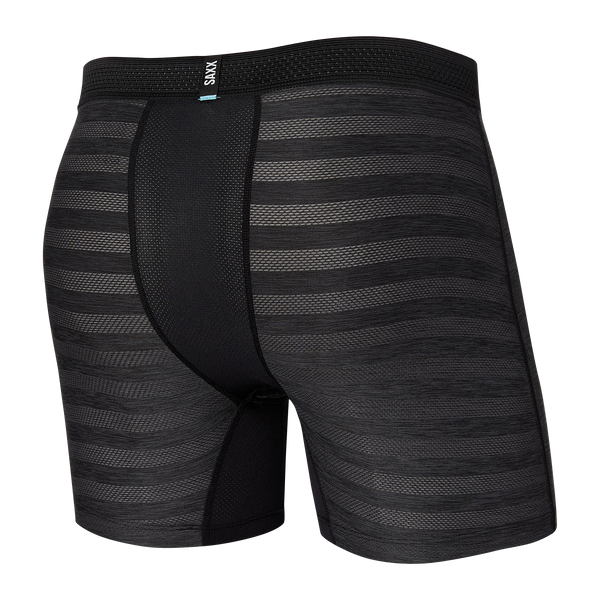 Back of DropTemp Cooling Mesh Boxer Brief Fly in Black Heather
