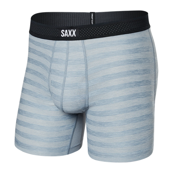 Front of Droptemp Cooling Mesh Boxer Brief Fly in Mid Grey Heather
