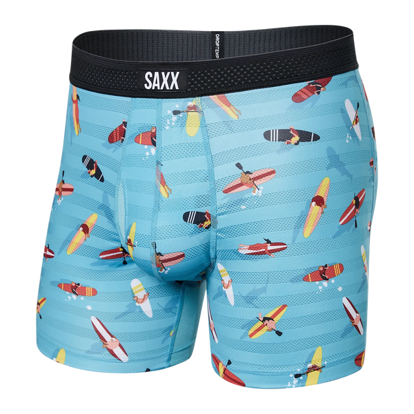 Front of Droptemp Cooling Mesh Boxer Brief Fly in Paddlers- Blue