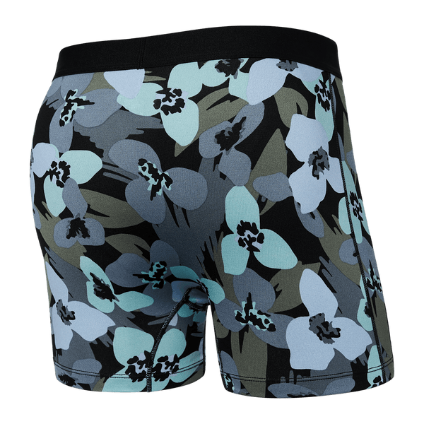 Back of Daytripper Boxer Brief in Camo Flowers- Blue Fog