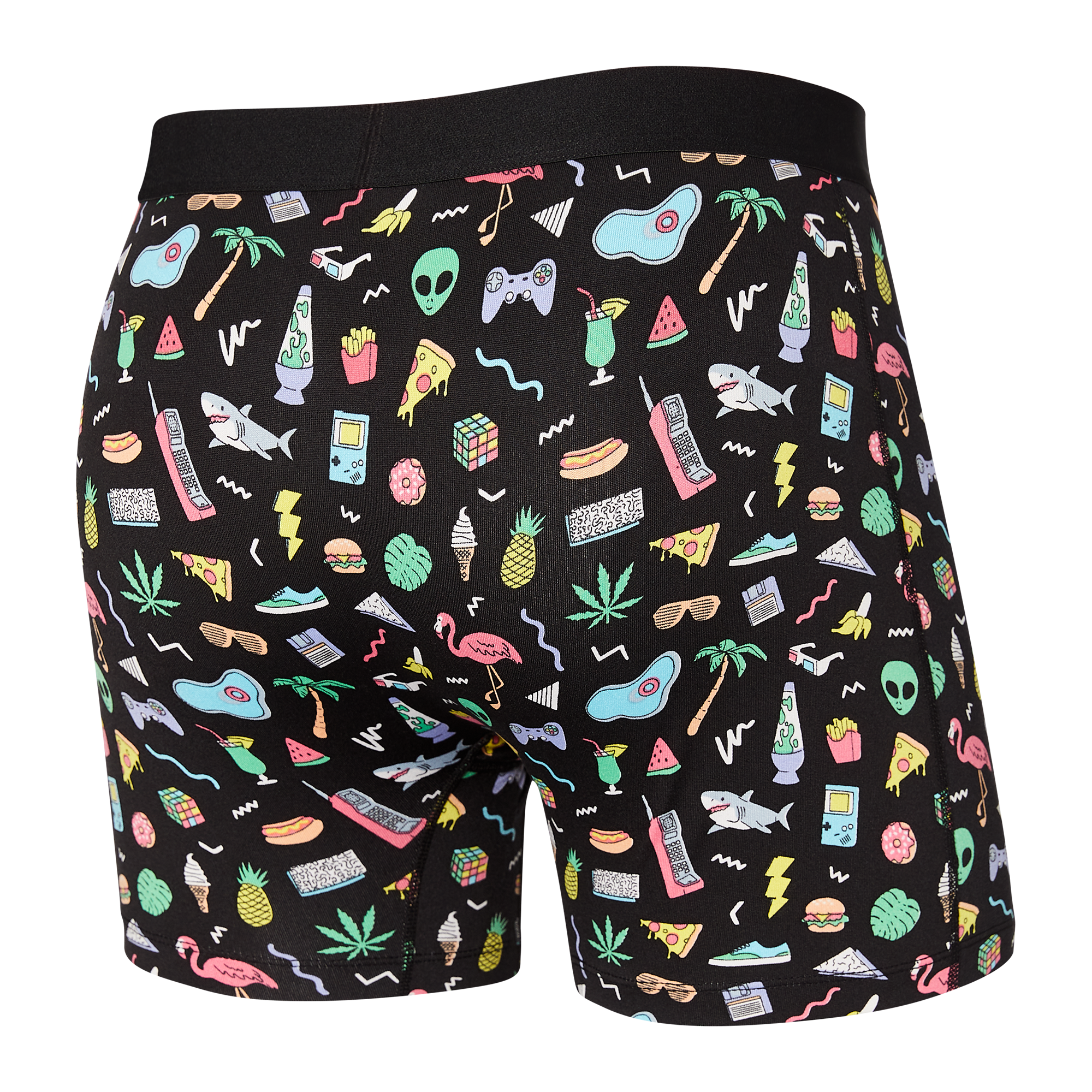 Back of Daytripper Boxer Brief Fly in Fun Bits- Black