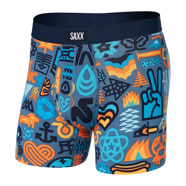Front of Daytripper Boxer Brief Fly in Pretty Much Everything-Blue