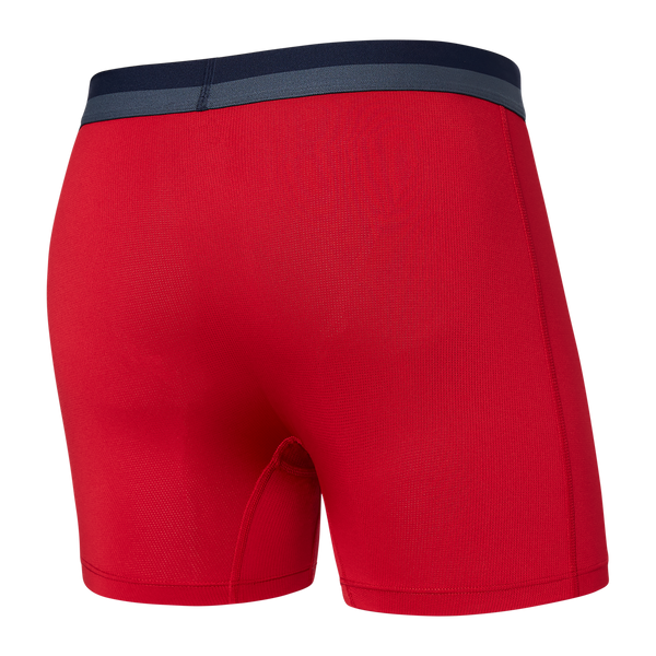 Back of Sport Mesh Boxer Brief Fly in Cherry