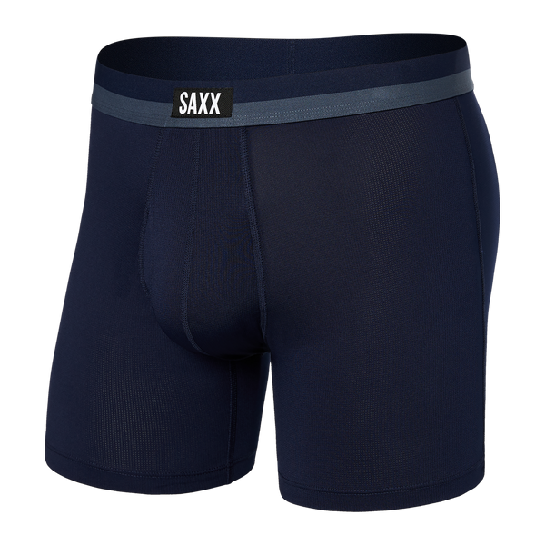 Front of Sport Mesh Boxer Brief Fly in Maritime