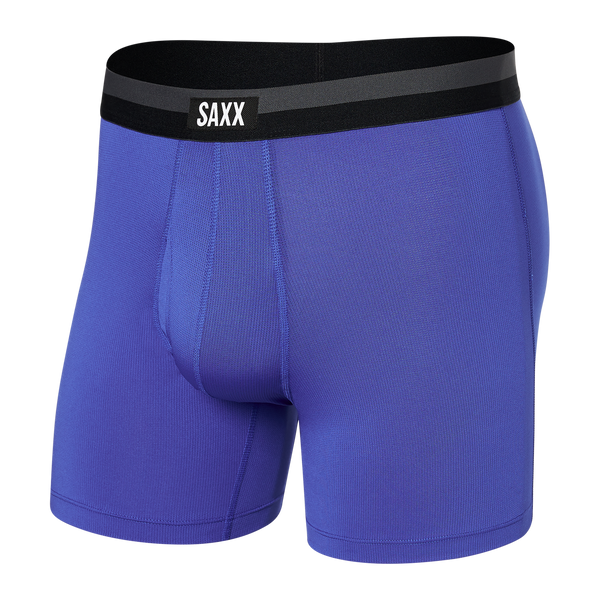 Front of Sport Mesh Boxer Brief Fly in Sport Blue