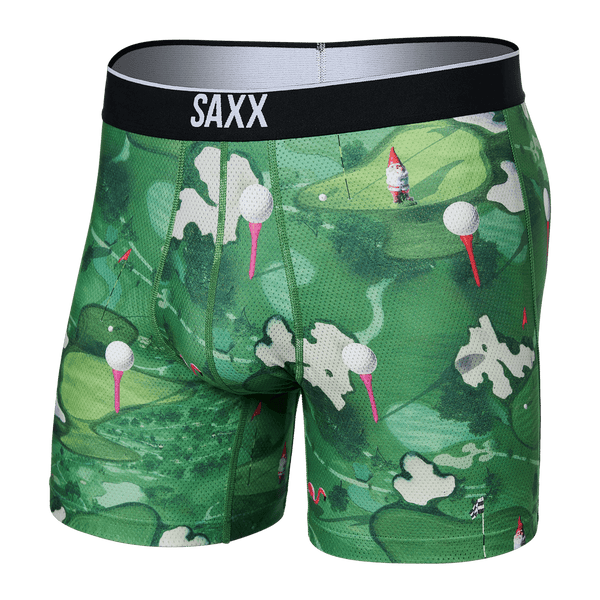 Front of Volt Boxer Brief in Off Course- Green