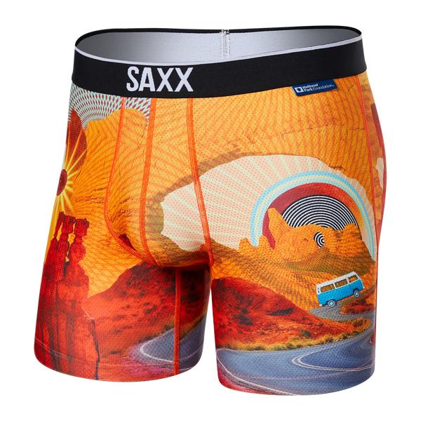 Front of Volt Breathable Mesh Boxer Brief in Hoodoo U Love