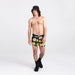 Front - Model wearing Volt Breathable Mesh Boxer Brief in Painted Smile- Black