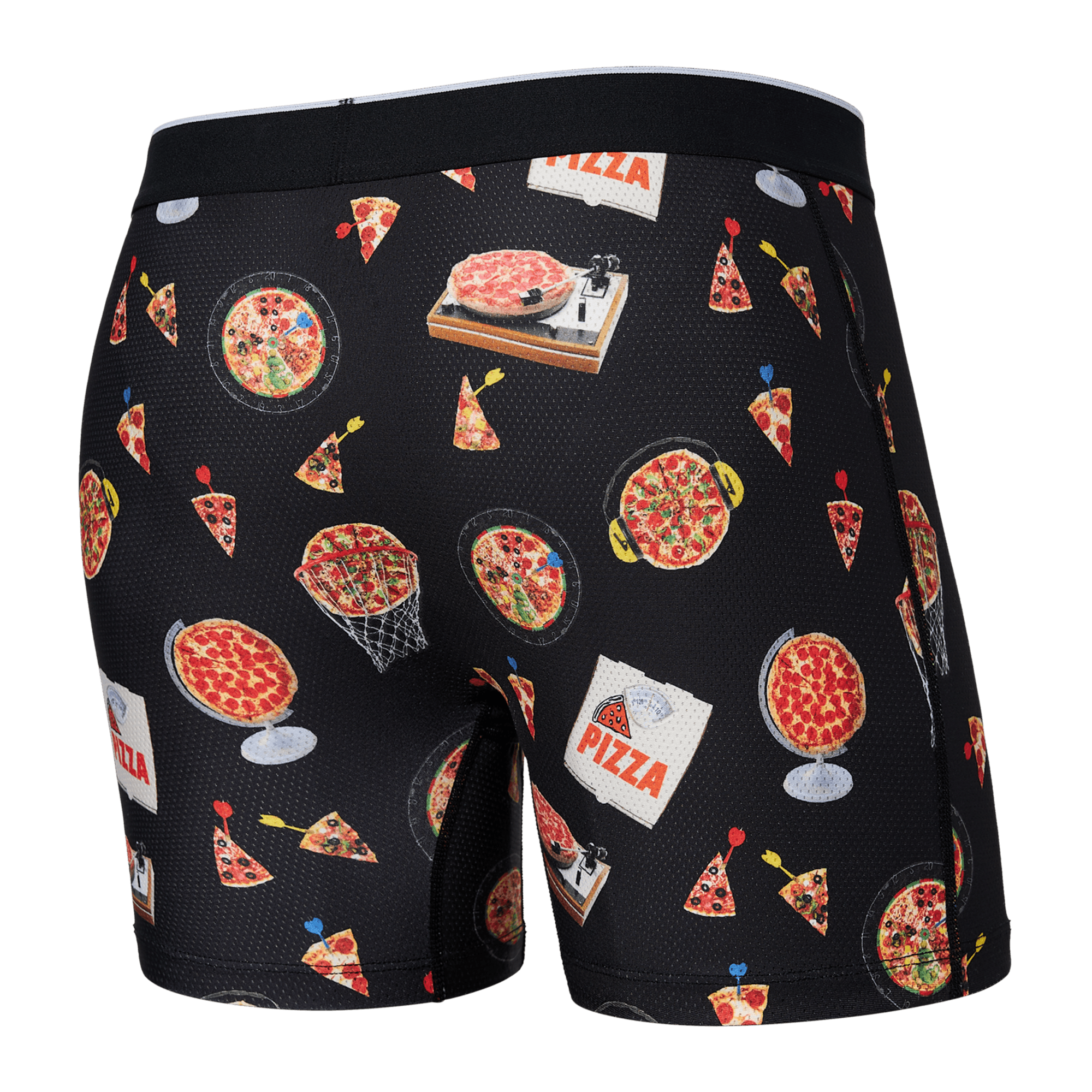Back of Volt Boxer Brief in Pizza On The Brain- Black