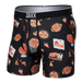 Front of Volt Boxer Brief in Pizza On The Brain- Black