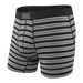 Front of Ultra Boxer Brief Fly in Black Crew Stripe