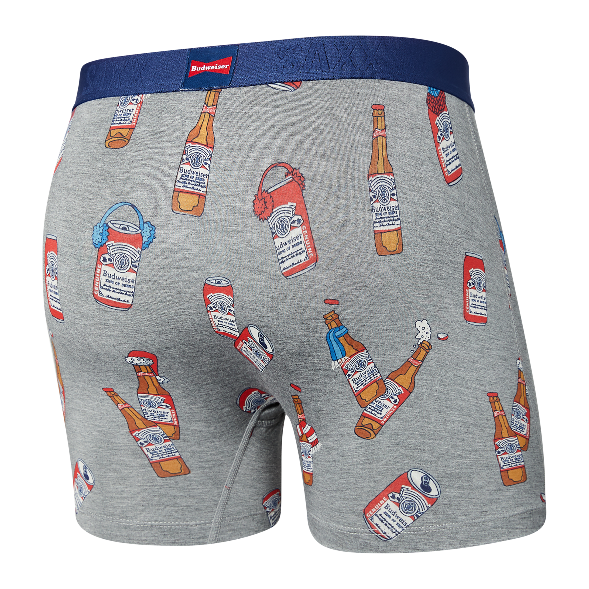 Back of Ultra Super Soft Boxer Brief in Bud Winter Gear- Grey