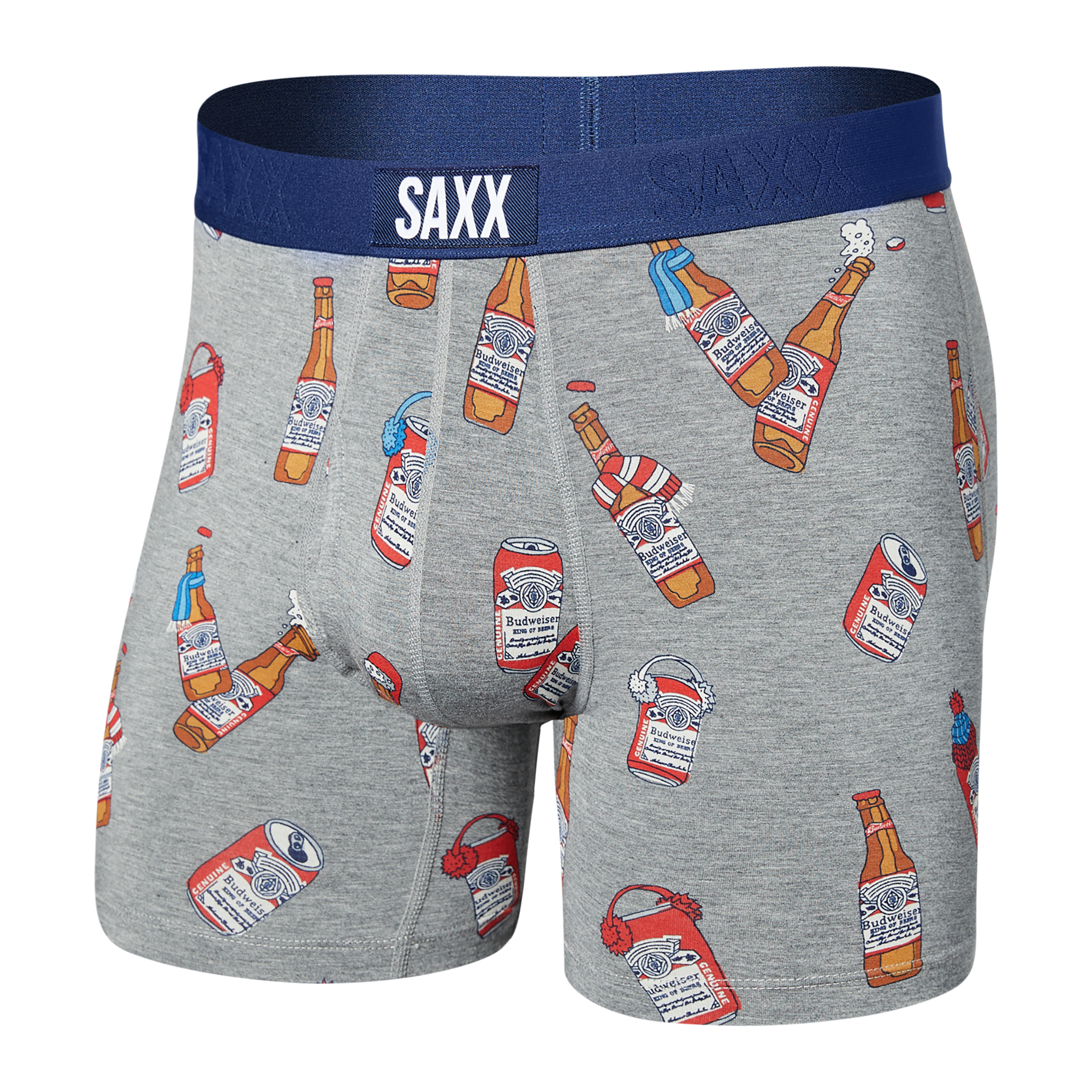 Front of Ultra Super Soft Boxer Brief in Bud Winter Gear- Grey