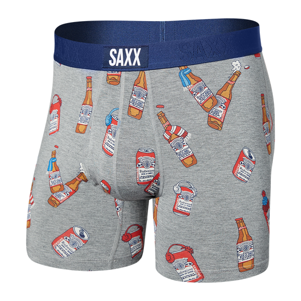 Front of Ultra Super Soft Boxer Brief in Bud Winter Gear- Grey