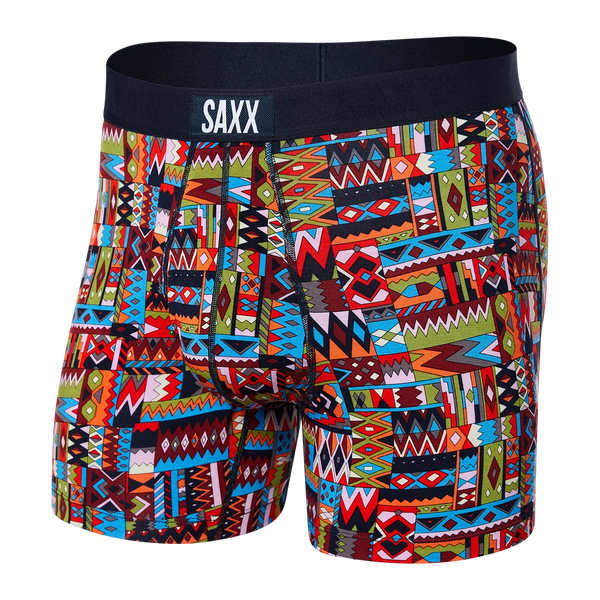 Front of Ultra Super Soft Boxer Brief Fly in Desert Mosaic- Multi