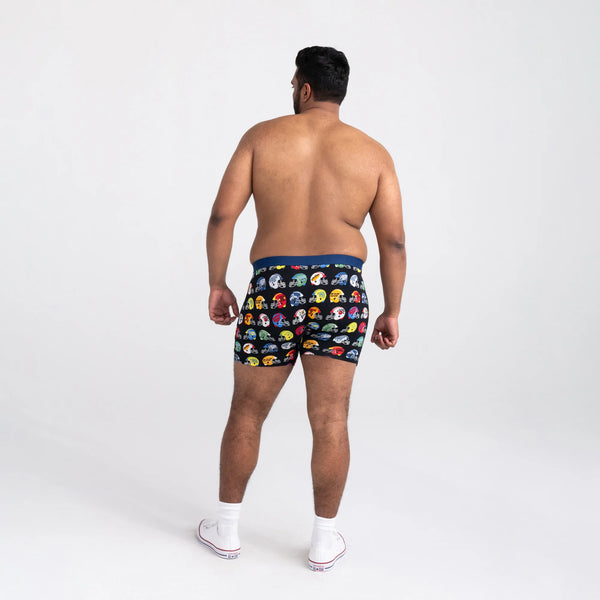 Back - Model wearing Ultra Boxer Brief Fly in Multi The Huddle Is Real