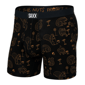 Front of Ultra Boxer Brief in Protect The Nuts- Black