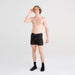 Front - Model wearing Ultra Boxer Brief in Protect The Nuts- Black