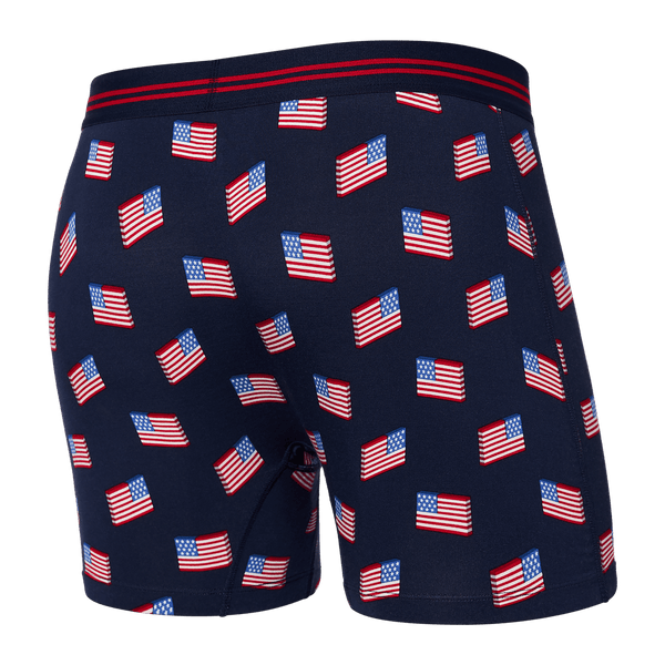 Back of Ultra Boxer Brief in Stars And Stripes- Navy