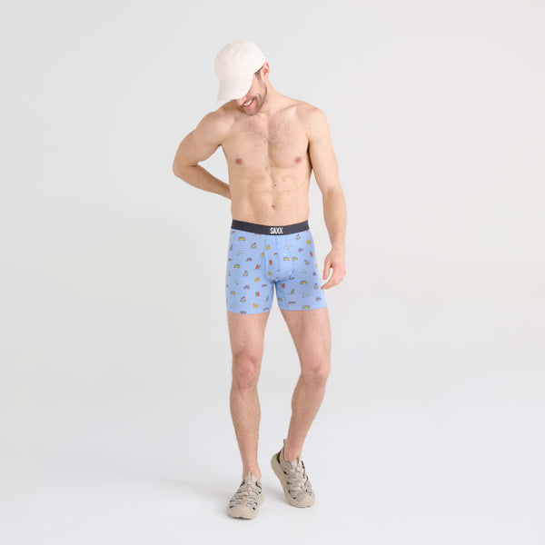 Front - Model wearing Ultra Boxer Brief in Summer Transport- Bel Air