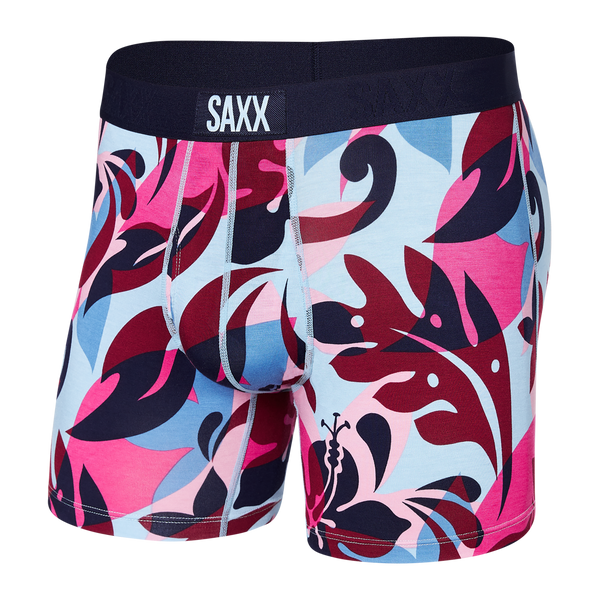 Front of Ultra Super Soft Boxer Brief Fly in Tropical Lens- Multi