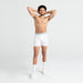 Front - Model wearing Ultra Boxer Brief Fly in White