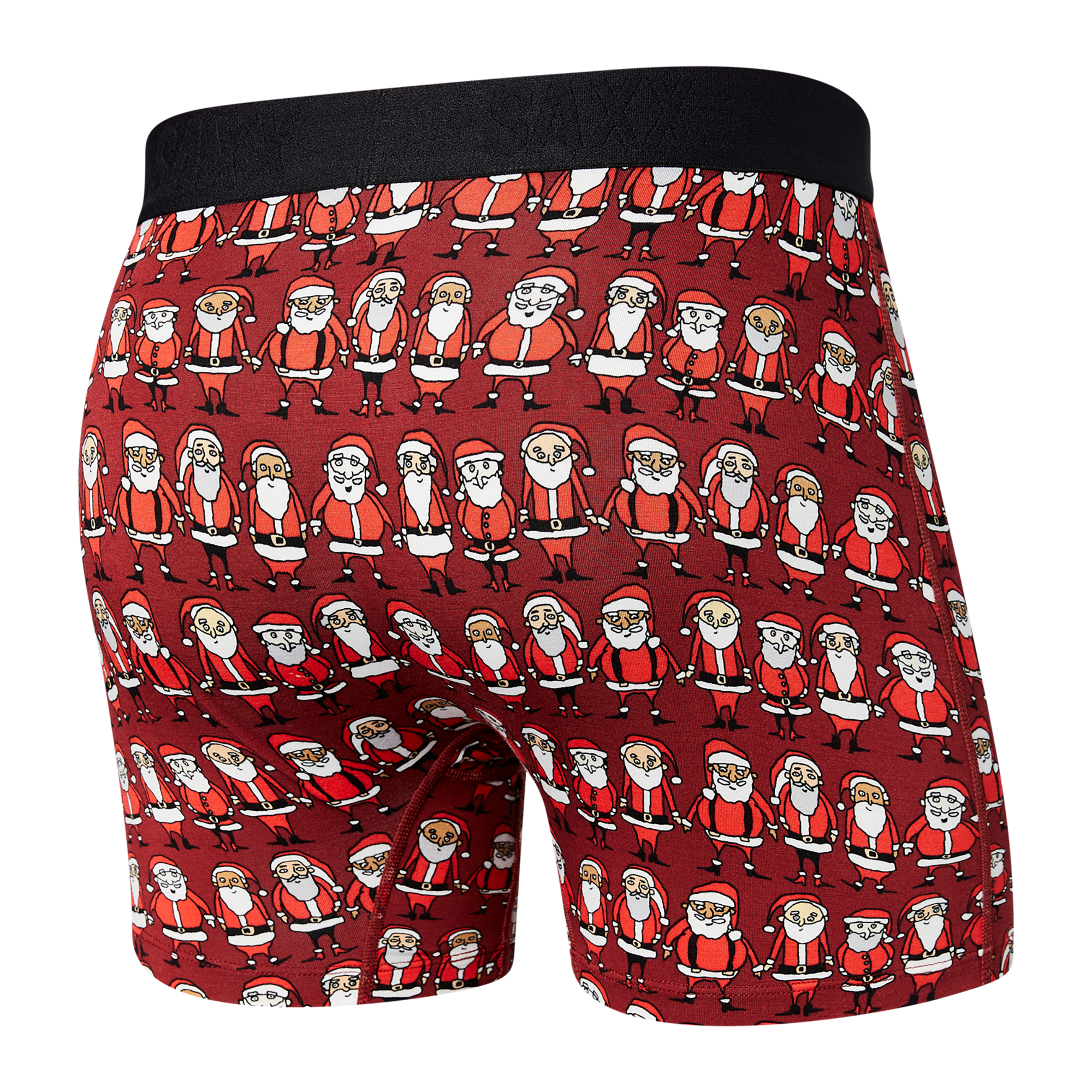 Back of Ultra Super Soft Boxer Brief in Worldwide Santa- Red