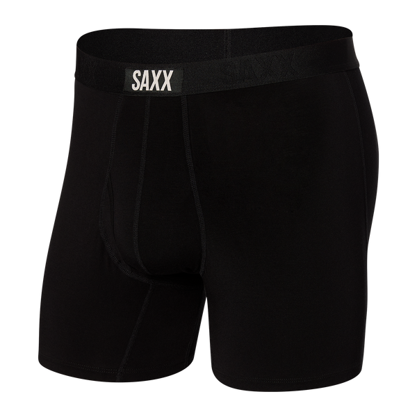 Front of Ultra Boxer Brief Fly in Black/Black