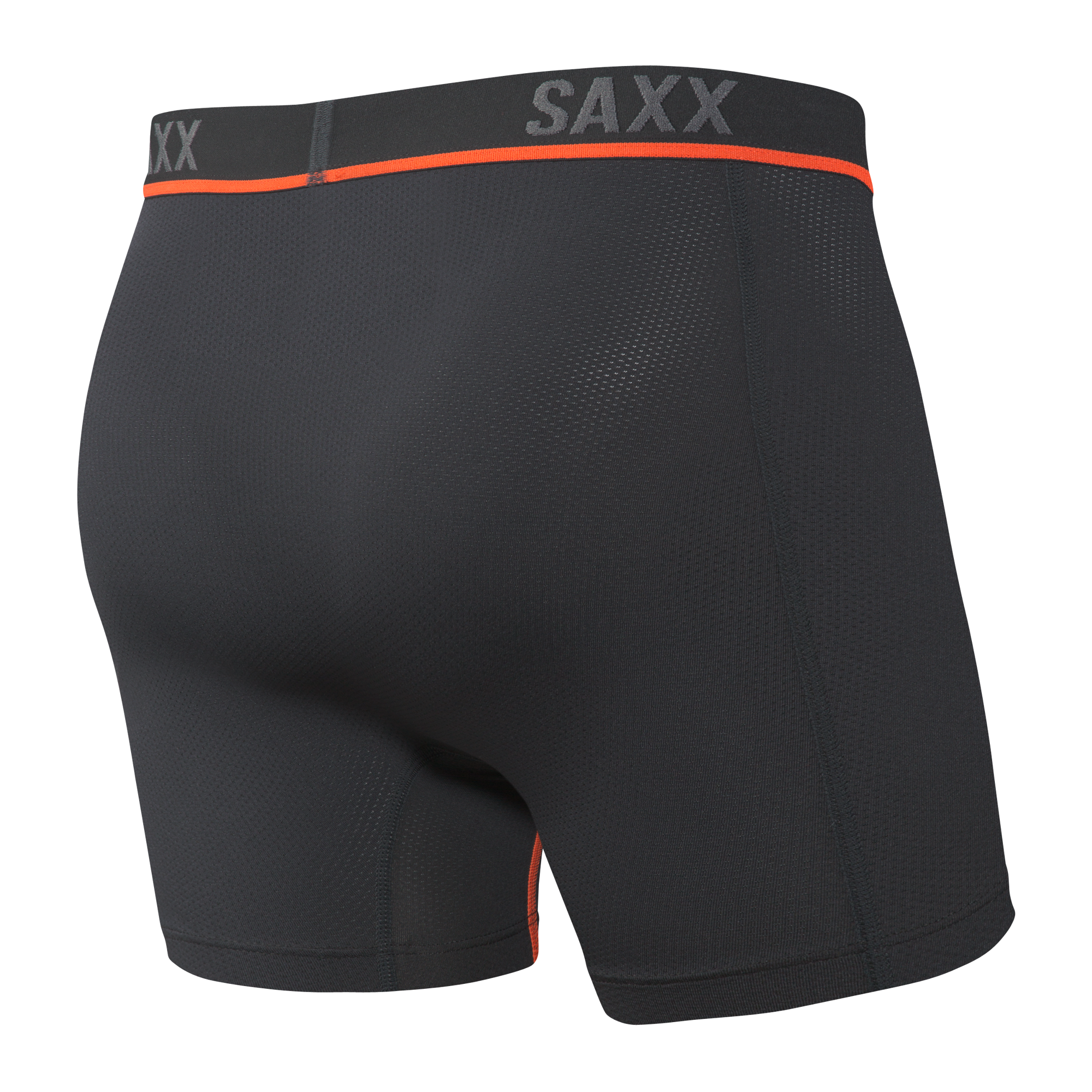 Back of Kinetic HD Boxer Brief in Black/Vermillion