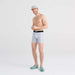 Front - Model wearing DropTemp Cooling Hydro Boxer Brief in Liner Grey