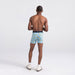 Back - Model wearing DropTemp Cooling Cotton Boxer Brief in Polar Beers- Blue