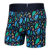 Front of DropTemp Cooling Cotton Boxer Brief in Pop Flora- Blue
