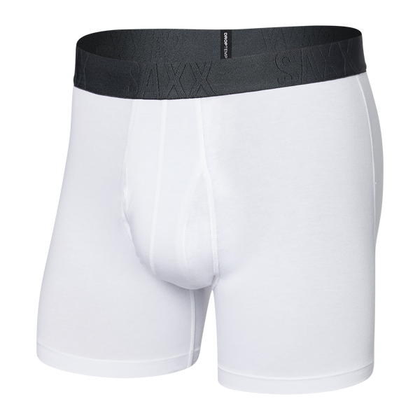 Front of DropTemp Cooling Cotton Boxer Brief in White