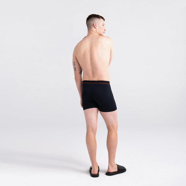 Back - Model wearing Non-Stop Stretch Cotton Boxer Brief in Black