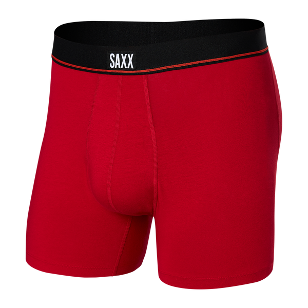 Front of Non-Stop Stretch Cotton Boxer Brief Fly in Currant