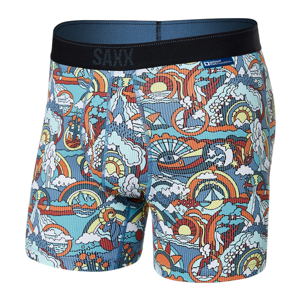 Front of Quest Quick Dry Mesh Boxer Brief Fly in Mind Traveller- Multi